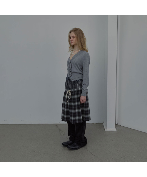 LCDC TM（エルシーディーシーティーエム）の「DOUBLE-LAYER WAVY CARDIGAN (MELANGE GREY)（カーディガン/ボレロ・レディース・その他・OS）」の2枚目の写真