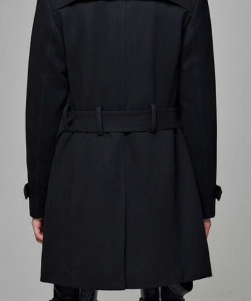 CavariA【キャバリア】フェイクスウェードトレンチコート ブラックL キャバリア CavariA CavariA フェイクスウェードトレンチコート （BLK