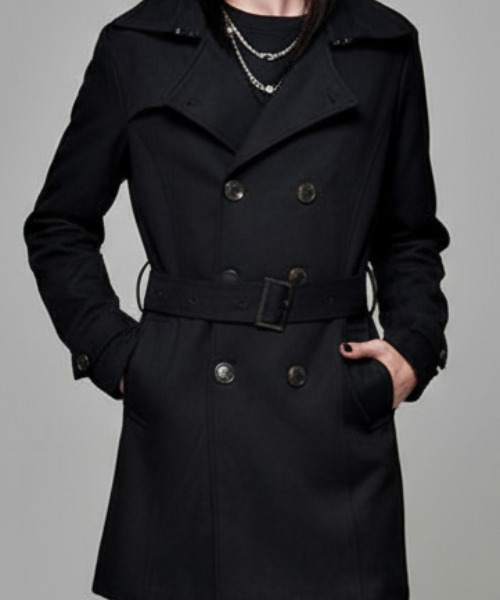 CavariA【キャバリア】フェイクスウェードトレンチコート ブラックL セール】『CavariA/キャバリア』フェイクスウェードトレンチコート