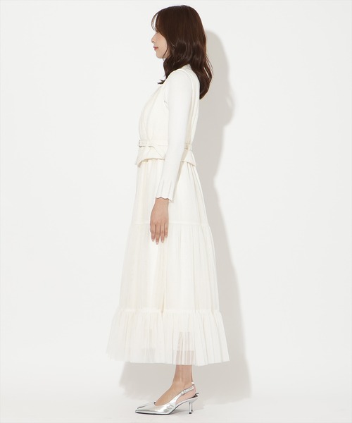AND COUTURE(アンドクチュール)の「ツイード×チュールドッキングワンピース(ワンピース・レディース・ネイビー/ブルー/オフホワイト・FREE)」の9枚目の写真
