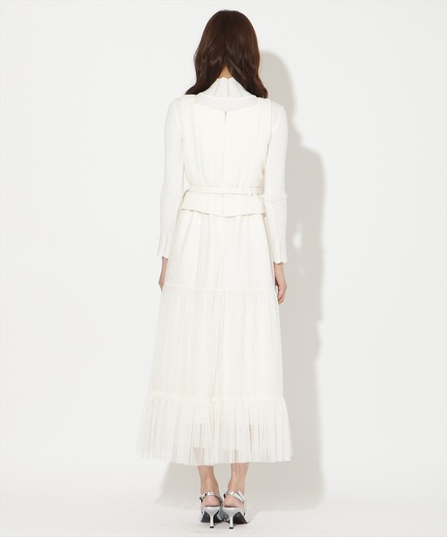 AND COUTURE(アンドクチュール)の「ツイード×チュールドッキングワンピース(ワンピース・レディース・ネイビー/ブルー/オフホワイト・FREE)」の10枚目の写真