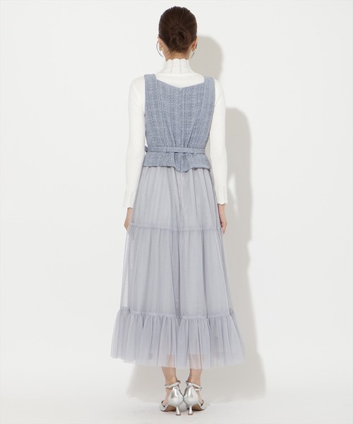 AND COUTURE(アンドクチュール)の「ツイード×チュールドッキングワンピース(ワンピース・レディース・ネイビー/ブルー/オフホワイト・FREE)」の20枚目の写真