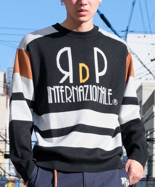 ROUXDI PERFE ルゥディパフィー]カラーブロック復刻デザインニット