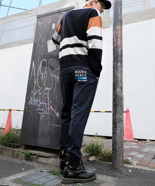 Felt-Maglietta（フェルトマリエッタ）の「[ROUXDI PERFE ルゥディパフィー]カラーブロック復刻デザインニット（ニット/セーター・メンズ・パープル/ブラウン・X-LARGE/LARGE/MEDIUM）」の9枚目の写真