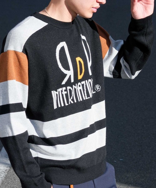 Felt-Maglietta（フェルトマリエッタ）の「[ROUXDI PERFE ルゥディパフィー]カラーブロック復刻デザインニット（ニット/セーター・メンズ・パープル/ブラウン・X-LARGE/LARGE/MEDIUM）」の10枚目の写真