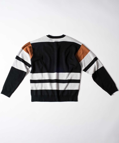 Felt-Maglietta（フェルトマリエッタ）の「[ROUXDI PERFE ルゥディパフィー]カラーブロック復刻デザインニット（ニット/セーター・メンズ・パープル/ブラウン・X-LARGE/LARGE/MEDIUM）」の12枚目の写真