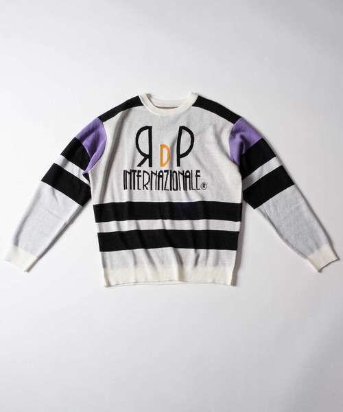 Felt-Maglietta（フェルトマリエッタ）の「[ROUXDI PERFE ルゥディパフィー]カラーブロック復刻デザインニット（ニット/セーター・メンズ・パープル/ブラウン・X-LARGE/LARGE/MEDIUM）」の16枚目の写真