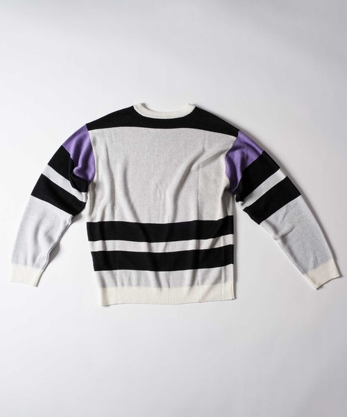 Felt-Maglietta（フェルトマリエッタ）の「[ROUXDI PERFE ルゥディパフィー]カラーブロック復刻デザインニット（ニット/セーター・メンズ・パープル/ブラウン・X-LARGE/LARGE/MEDIUM）」の17枚目の写真