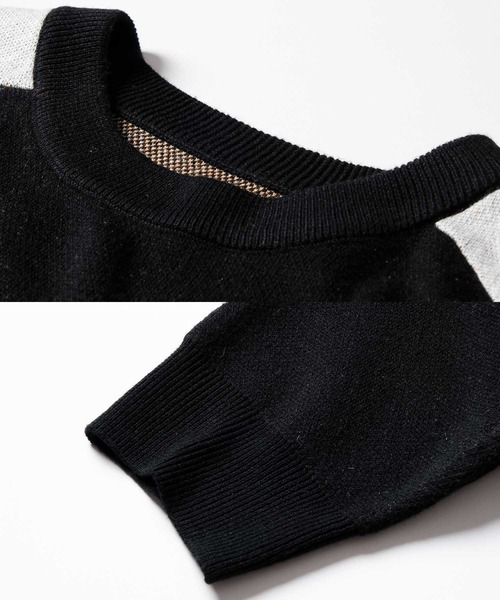 Felt-Maglietta（フェルトマリエッタ）の「[ROUXDI PERFE ルゥディパフィー]カラーブロック復刻デザインニット（ニット/セーター・メンズ・パープル/ブラウン・X-LARGE/LARGE/MEDIUM）」の20枚目の写真