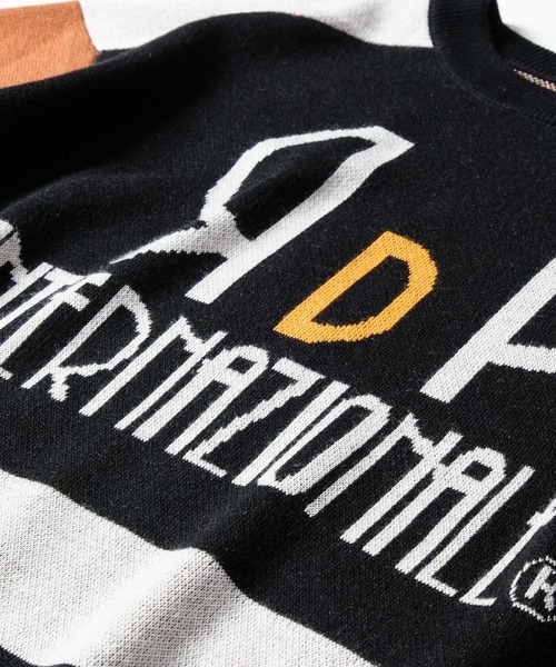 Felt-Maglietta（フェルトマリエッタ）の「[ROUXDI PERFE ルゥディパフィー]カラーブロック復刻デザインニット（ニット/セーター・メンズ・パープル/ブラウン・X-LARGE/LARGE/MEDIUM）」の21枚目の写真