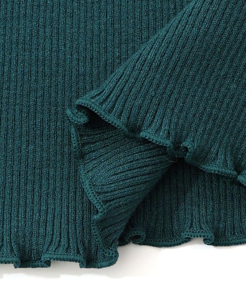 iS ScoLar（イズスカラー）の「ニット×シアー袖切替ロンT（Tシャツ/カットソー・レディース・杢グレー/ブラック/グリーン・M）」の17枚目の写真