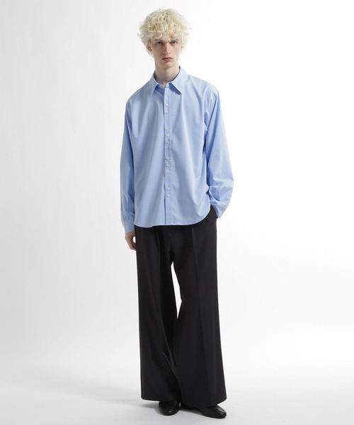 HARE（ハレ）の「ボタンデザインブロードシャツ(HARE)（シャツ/ブラウス・メンズ・グレー/サックスブルー/ブラック・FREE）」の9枚目の写真