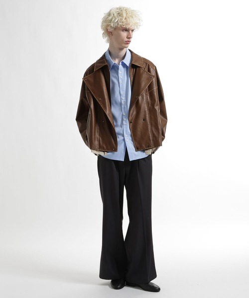 HARE（ハレ）の「ボタンデザインブロードシャツ(HARE)（シャツ/ブラウス・メンズ・グレー/サックスブルー/ブラック・FREE）」の10枚目の写真