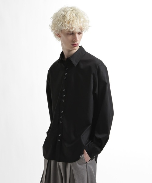 HARE（ハレ）の「ボタンデザインブロードシャツ(HARE)（シャツ/ブラウス・メンズ・グレー/サックスブルー/ブラック・FREE）」の13枚目の写真