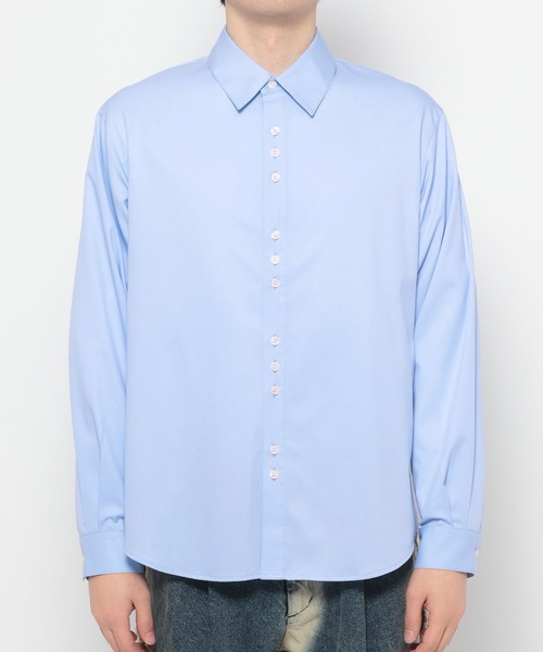 HARE（ハレ）の「ボタンデザインブロードシャツ(HARE)（シャツ/ブラウス・メンズ・グレー/サックスブルー/ブラック・FREE）」の19枚目の写真