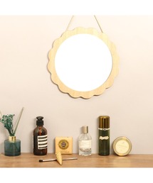 Bling Leads（ブリングリーズ）の「【Blss】【Bling　Leads】壁掛けミラー　ひまわり鏡　木製（ミラー）」