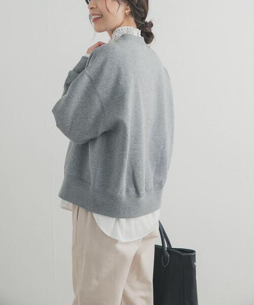 URBAN RESEARCH DOORS（アーバンリサーチドアーズ）の「裏起毛スウェットカーディガン（カーディガン/ボレロ・レディース・オートミール/チャコールグレー/グレー・FREE）」の4枚目の写真