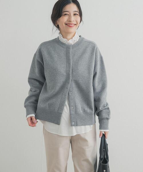 URBAN RESEARCH DOORS（アーバンリサーチドアーズ）の「裏起毛スウェットカーディガン（カーディガン/ボレロ・レディース・オートミール/チャコールグレー/グレー・FREE）」の7枚目の写真