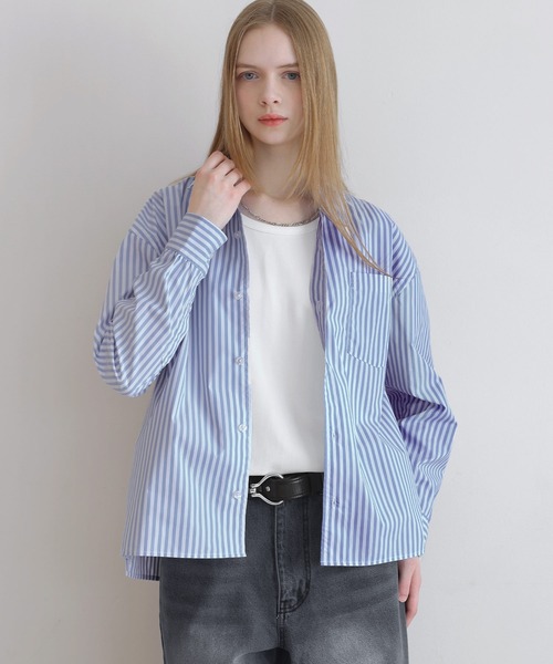 LILL(リル)の「コットンタッチイージーケアブロードレギュラーシャツ(シャツ/ブラウス・メンズ・ブルー系/チャコールグレー/ホワイト/サックスブルー・XL/L/M/S)」の5枚目の写真