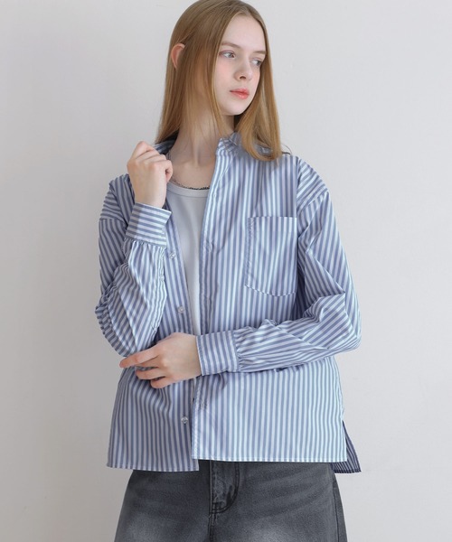 LILL(リル)の「コットンタッチイージーケアブロードレギュラーシャツ(シャツ/ブラウス・メンズ・ブルー系/チャコールグレー/ホワイト/サックスブルー・XL/L/M/S)」の6枚目の写真