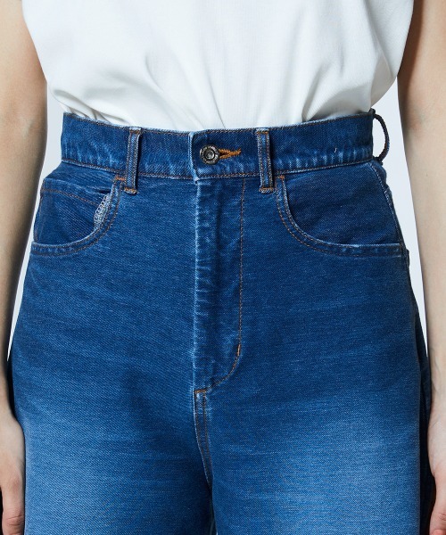 DOUBLE STANDARD CLOTHING（ダブルスタンダードクロージング）の「ユーズド加工 ニットデニムパンツ（デニムパンツ・レディース・インディゴブルー・34/36/38）」の5枚目の写真