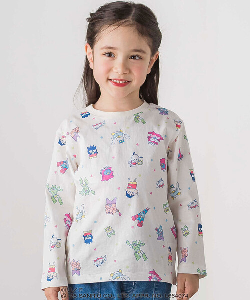 SLAP SLIP（スラップスリップ）の「【原作クレヨンしんちゃん×はぴだんぶい×SLAPSLIP】フロントプリント半袖Tシャツ+総柄長袖Tシャツ2点セット(80~120cm)（Tシャツ/カットソー・キッズ・ブルー/オフホワイト・120cm/110cm/80ｃｍ/90cm/100cm）」の10枚目の写真