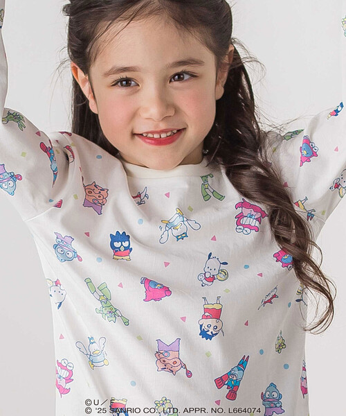 SLAP SLIP（スラップスリップ）の「【原作クレヨンしんちゃん×はぴだんぶい×SLAPSLIP】フロントプリント半袖Tシャツ+総柄長袖Tシャツ2点セット(80~120cm)（Tシャツ/カットソー・キッズ・ブルー/オフホワイト・120cm/110cm/80ｃｍ/90cm/100cm）」の11枚目の写真