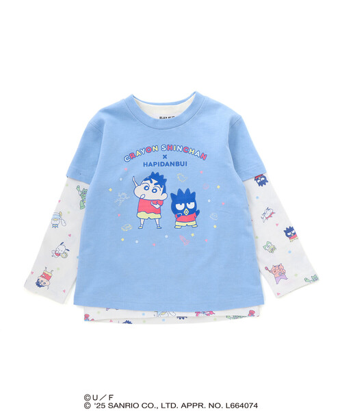 SLAP SLIP（スラップスリップ）の「【原作クレヨンしんちゃん×はぴだんぶい×SLAPSLIP】フロントプリント半袖Tシャツ+総柄長袖Tシャツ2点セット(80~120cm)（Tシャツ/カットソー・キッズ・ブルー/オフホワイト・120cm/110cm/80ｃｍ/90cm/100cm）」の17枚目の写真