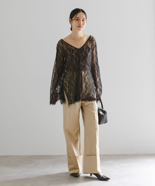 Noble　サラサシアーレースブラウス　ホワイト NOBLE（ノーブル） ブラウス シャツ 「追加」サラサシアーレース