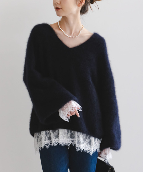 追加》サラサシアーレースブラウス（シャツ/ブラウス）｜NOBLE