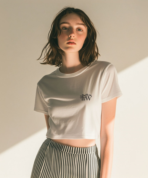 ONEHUNDREDPERCENT FOR WOMAN(ワンハンドレッドパーセントフォーウーマン)の「OHPロゴウーマンクロップ半袖(Tシャツ/カットソー・レディース・その他・S/M)」の1枚目の写真