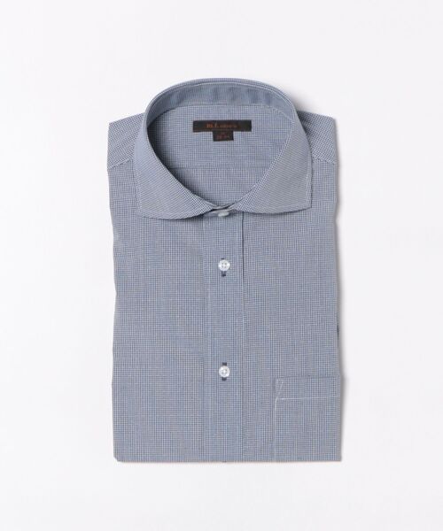 m.f.editorial（エムエフエディトリアル）の「【綿混 ノンアイロン】m.f.エディトリアル メンズ  カッタウェイ ビジネスドレス長袖シャツ（シャツ/ブラウス・メンズ・ネイビー・首回り39cm-裄丈80cm/首回り39cm-裄丈84cm/首回り41cm-裄丈82cm/首回り41cm-裄丈86cm/首回り43cm-裄丈82cm/首回り43cm-裄丈86cm/首回り37cm-裄丈80cm）」の4枚目の写真