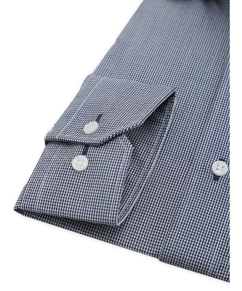 m.f.editorial（エムエフエディトリアル）の「【綿混 ノンアイロン】m.f.エディトリアル メンズ  カッタウェイ ビジネスドレス長袖シャツ（シャツ/ブラウス・メンズ・ネイビー・首回り39cm-裄丈80cm/首回り39cm-裄丈84cm/首回り41cm-裄丈82cm/首回り41cm-裄丈86cm/首回り43cm-裄丈82cm/首回り43cm-裄丈86cm/首回り37cm-裄丈80cm）」の6枚目の写真