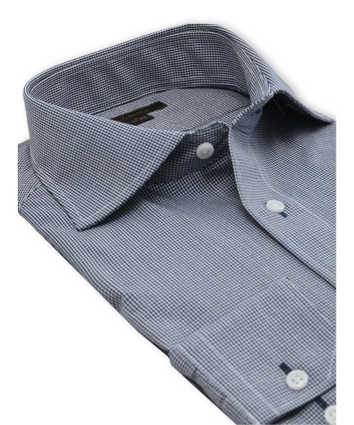 m.f.editorial（エムエフエディトリアル）の「【綿混 ノンアイロン】m.f.エディトリアル メンズ  カッタウェイ ビジネスドレス長袖シャツ（シャツ/ブラウス・メンズ・ネイビー・首回り39cm-裄丈80cm/首回り39cm-裄丈84cm/首回り41cm-裄丈82cm/首回り41cm-裄丈86cm/首回り43cm-裄丈82cm/首回り43cm-裄丈86cm/首回り37cm-裄丈80cm）」の7枚目の写真