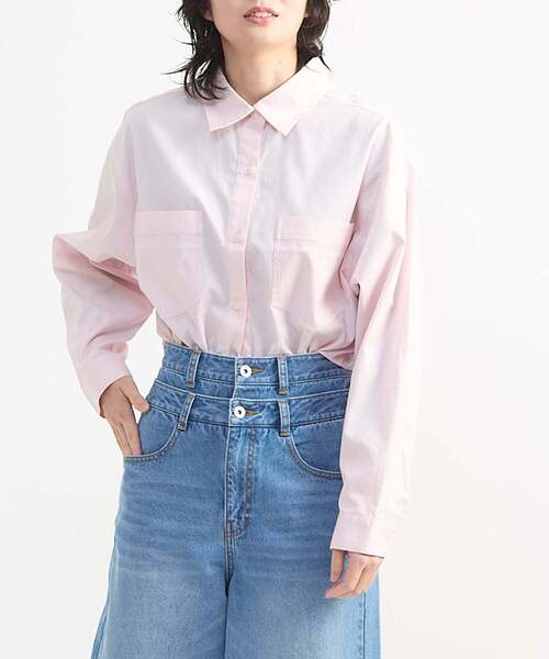 CONVERSE TOKYO(コンバーストウキョウ)の「BACK STAR★ OXFORD SHORT SHIRT(シャツ/ブラウス・レディース・サックスブルー/ブラック/ピンク/ミント・FREE)」の4枚目の写真