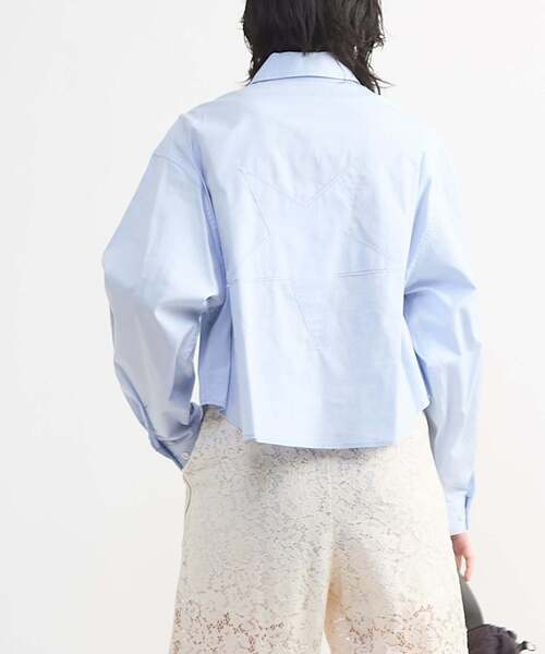 CONVERSE TOKYO(コンバーストウキョウ)の「BACK STAR★ OXFORD SHORT SHIRT(シャツ/ブラウス・レディース・サックスブルー/ブラック/ピンク/ミント・FREE)」の6枚目の写真