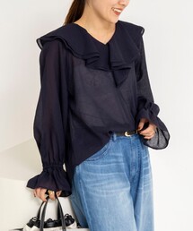 NOLLEY’S | ウォッシャブルラッフルカラーブラウス(シャツ/ブラウス)
