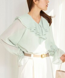 NOLLEY’S | ウォッシャブルラッフルカラーブラウス(シャツ/ブラウス)