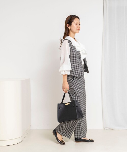 NOLLEY’S(ノーリーズ)の「ウォッシャブルラッフルカラーブラウス(シャツ/ブラウス・レディース・ネイビー/ミント/ホワイト・38)」の15枚目の写真