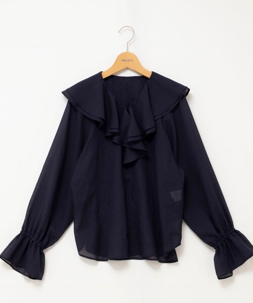 NOLLEY’S（ノーリーズ）の「ウォッシャブルラッフルカラーブラウス（シャツ/ブラウス・レディース・ネイビー/ミント/ホワイト・38）」の15枚目の写真