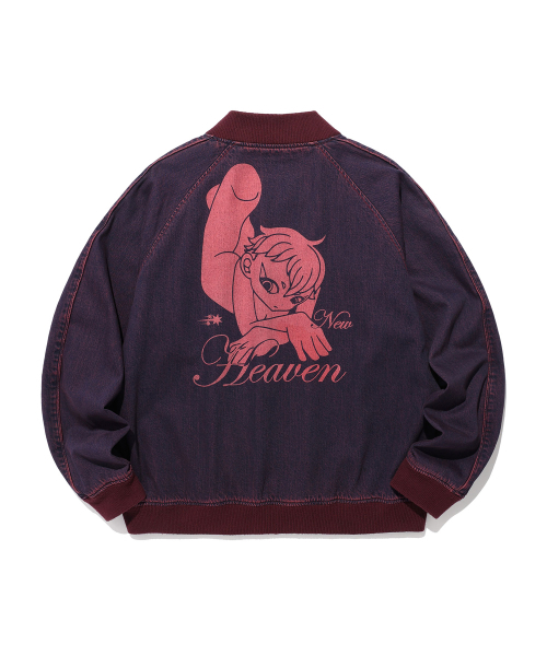 NICE GHOST CLUB(ナイスゴーストクラブ)の「NEW HEAVEN DENIM SOUVENIR JACKET_RED(NG2FSUJ201A)(デニムジャケット・レディース・レッド・S/M/L)」の2枚目の写真