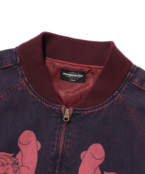 NICE GHOST CLUB(ナイスゴーストクラブ)の「NEW HEAVEN DENIM SOUVENIR JACKET_RED(NG2FSUJ201A)(デニムジャケット・レディース・レッド・S/M/L)」の3枚目の写真