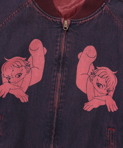 NICE GHOST CLUB(ナイスゴーストクラブ)の「NEW HEAVEN DENIM SOUVENIR JACKET_RED(NG2FSUJ201A)(デニムジャケット・レディース・レッド・S/M/L)」の4枚目の写真