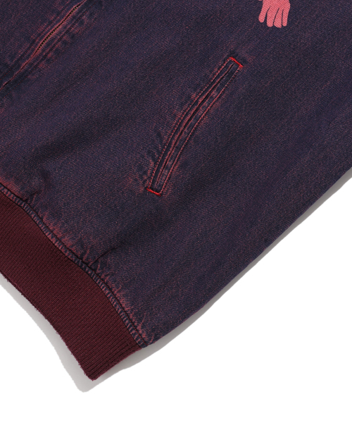 NICE GHOST CLUB(ナイスゴーストクラブ)の「NEW HEAVEN DENIM SOUVENIR JACKET_RED(NG2FSUJ201A)(デニムジャケット・レディース・レッド・S/M/L)」の7枚目の写真