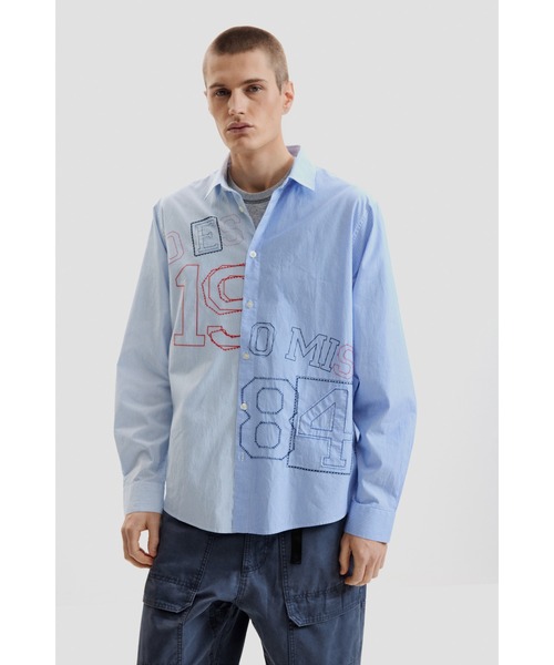 Desigual(デシグアル)の「ナンバリング刺繍ロングスリーブシャツ(シャツ/ブラウス・メンズ・ブルー・S/M/L/XL)」の4枚目の写真