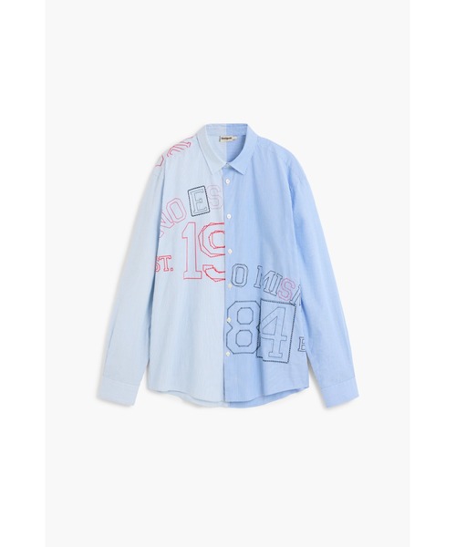 Desigual(デシグアル)の「ナンバリング刺繍ロングスリーブシャツ(シャツ/ブラウス・メンズ・ブルー・S/M/L/XL)」の2枚目の写真