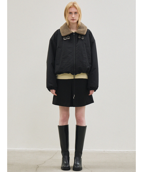 le(ル)の「fur collar balloon padded jacket (black)(ムートンコート・レディース・その他・FREE)」の1枚目の写真