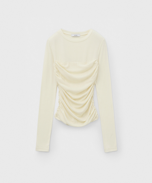 MONGDOL(モンドル)の「チューブトップシャーリングレイヤードTシャツクリームMDTS083CREAM(Tシャツ/カットソー・レディース・その他・FREE)」の12枚目の写真