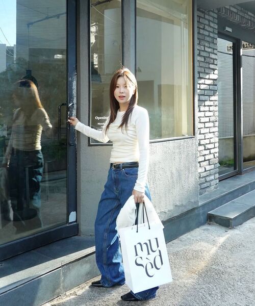 MONGDOL(モンドル)の「チューブトップシャーリングレイヤードTシャツクリームMDTS083CREAM(Tシャツ/カットソー・レディース・その他・FREE)」の5枚目の写真