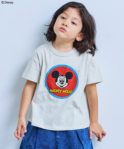 ミッキーマウス プリント Tシャツ Disney】ミッキーマウス/プリントTシャツ（Tシャツ/カットソー